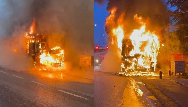 Seyir Halindeki İETT Otobüsünde Yangın