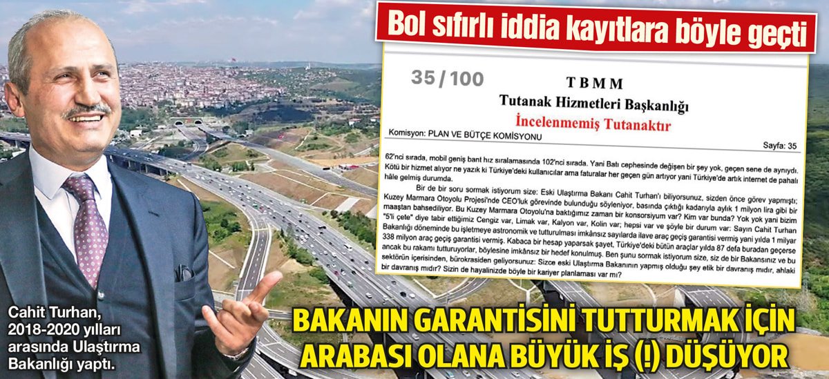 Cahit Turhan ve Kuzey Marmara Otoyolu'ndaki Geçiş Garantileri Tartışması