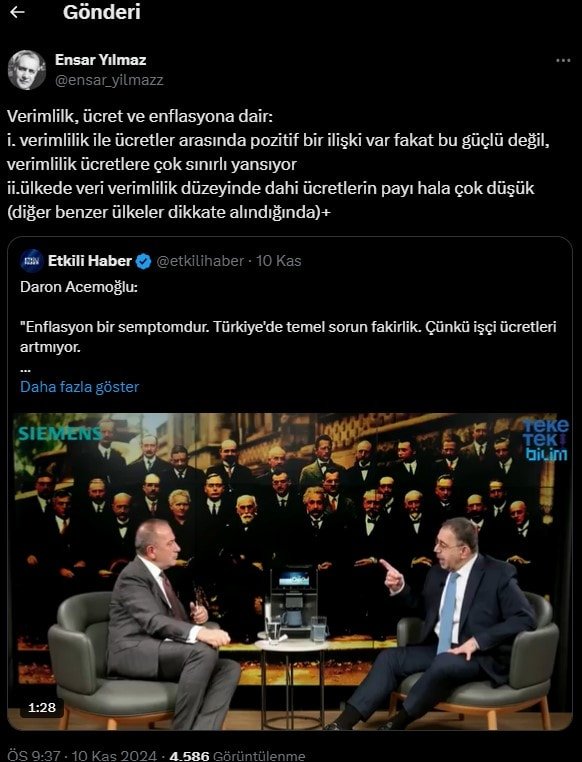 Prof. Dr. Daron Acemoğlu'nun İşçi Ücretleri Üzerine Düşünceleri ve Eleştiriler