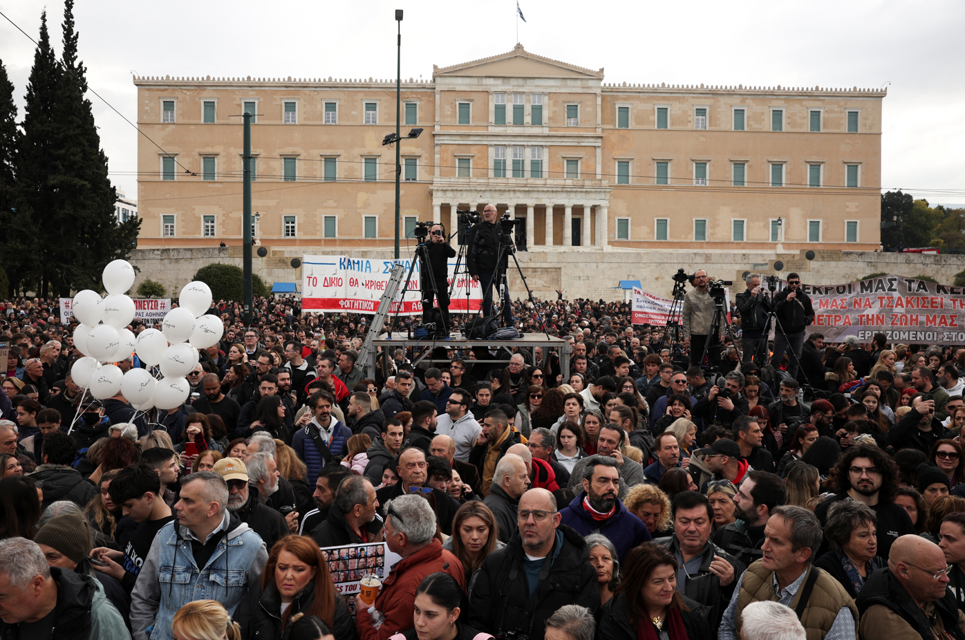 Yunanistan'da Tren Kazası Protestoları