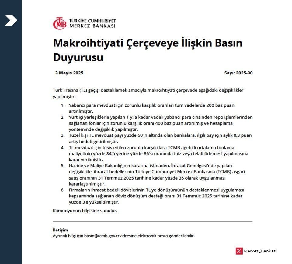 Türkiye Cumhuriyet Merkez Bankası'ndan Ekonomik Dönüşüm Adımları